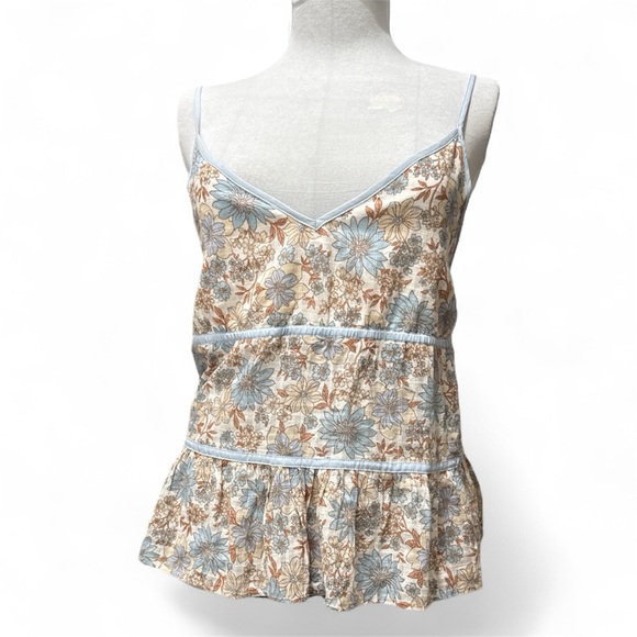 NWT American Eagle Outfitters Floral Cami with Lace Trim - Picture 2 of 5